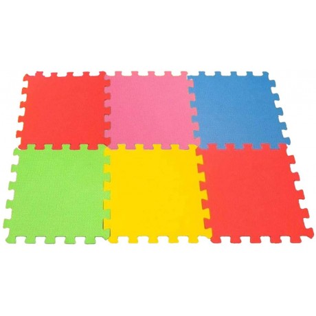Body Fit Puzzle Mat Set of 6pcs Mixed Colors 60x60x1.25cm