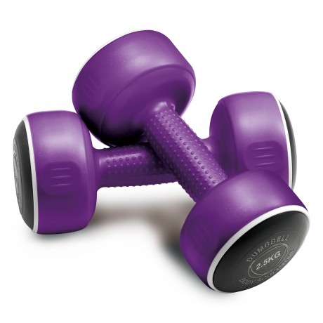 Bodysculpture Fitness Accessories Vinyl Smart Dumbbell Pair Of 2.5kg Purple bw-108